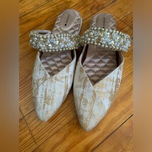 Birdies bridal/wedding flats/slides 7.5